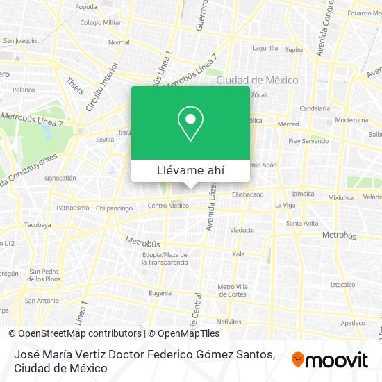 Mapa de José María Vertiz Doctor Federico Gómez Santos