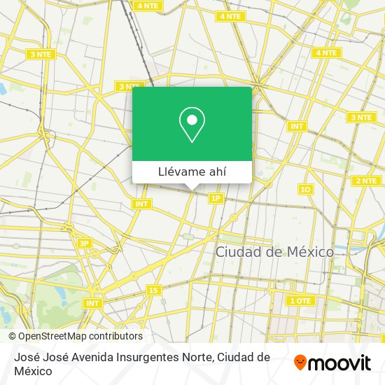 Mapa de José José Avenida Insurgentes Norte