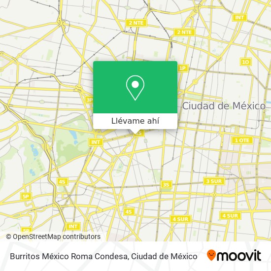 Mapa de Burritos México Roma Condesa
