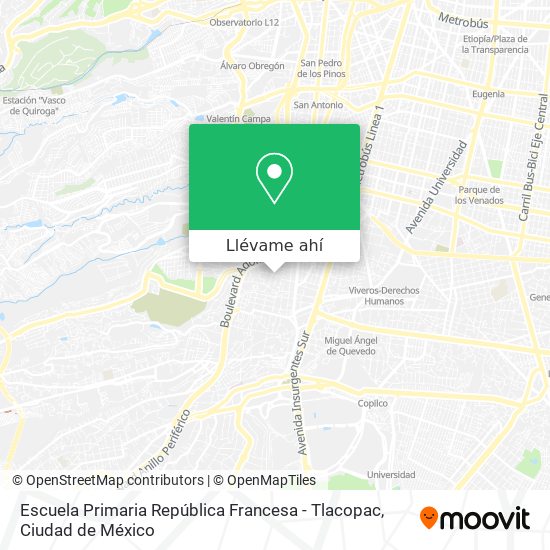 Mapa de Escuela Primaria República Francesa - Tlacopac