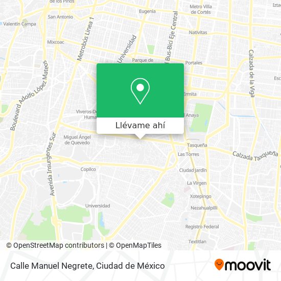 Mapa de Calle Manuel Negrete