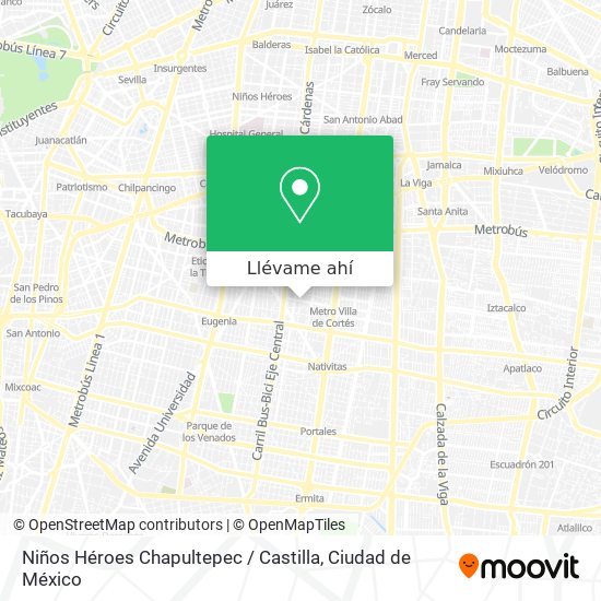 Mapa de Niños Héroes Chapultepec / Castilla
