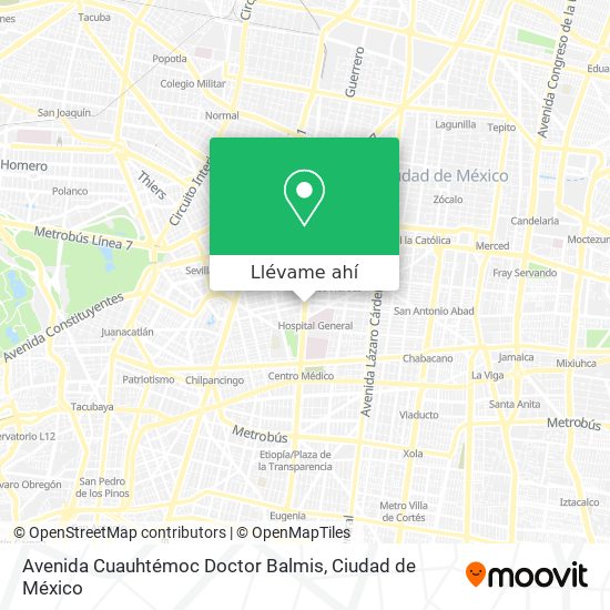 Mapa de Avenida Cuauhtémoc Doctor Balmis