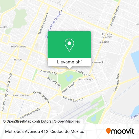 Mapa de Metrobus Avenida 412