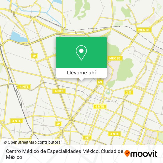 Mapa de Centro Médico de Especialidades México