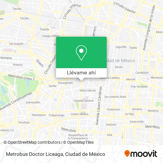 Mapa de Metrobus Doctor Liceaga