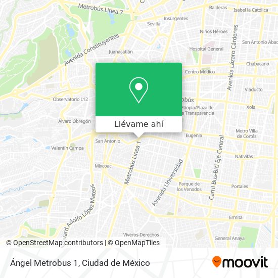 Mapa de Ángel Metrobus 1