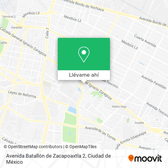 Mapa de Avenida Batallón de Zacapoaxtla 2