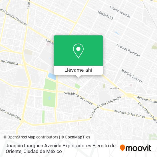 Mapa de Joaquín Ibarguen Avenida Exploradores Ejército de Oriente