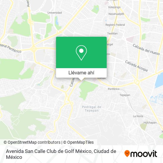Mapa de Avenida San Calle Club de Golf México