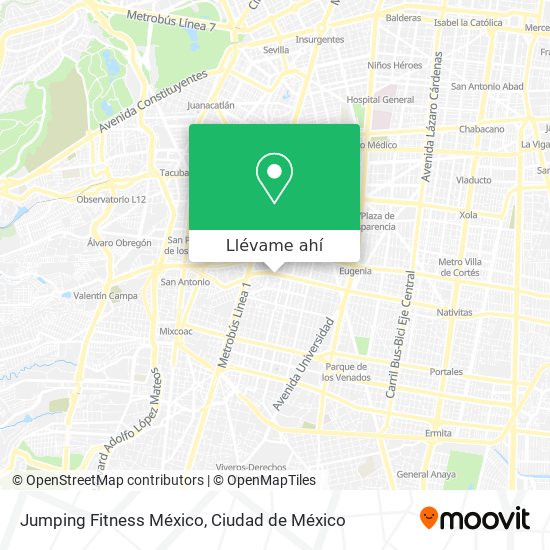 Mapa de Jumping Fitness México
