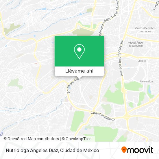 Mapa de Nutrióloga Angeles Díaz