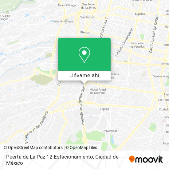 Mapa de Puerta de La Paz 12 Estacionamiento