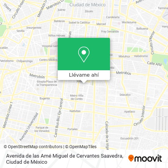 Mapa de Avenida de las Amé Miguel de Cervantes Saavedra