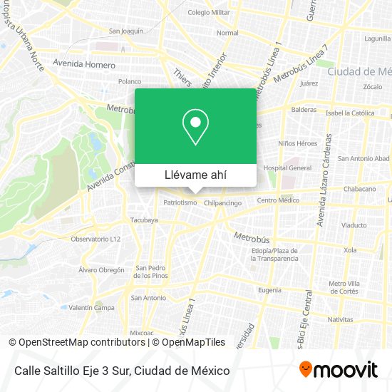 Mapa de Calle Saltillo Eje 3 Sur