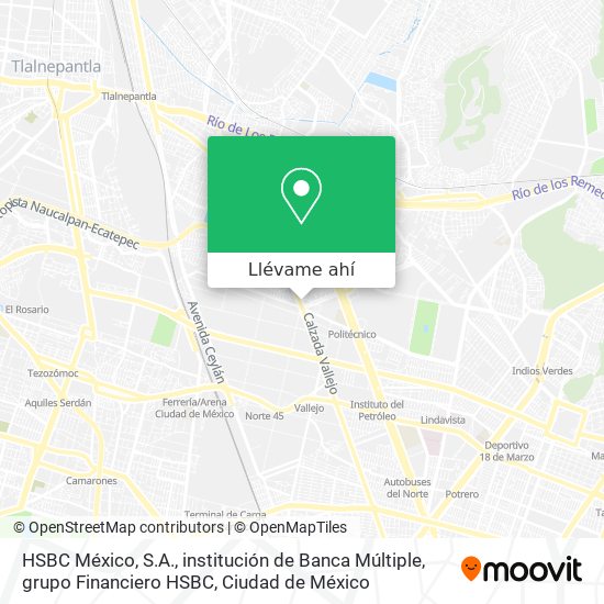 Mapa de HSBC México, S.A., institución de Banca Múltiple, grupo Financiero HSBC