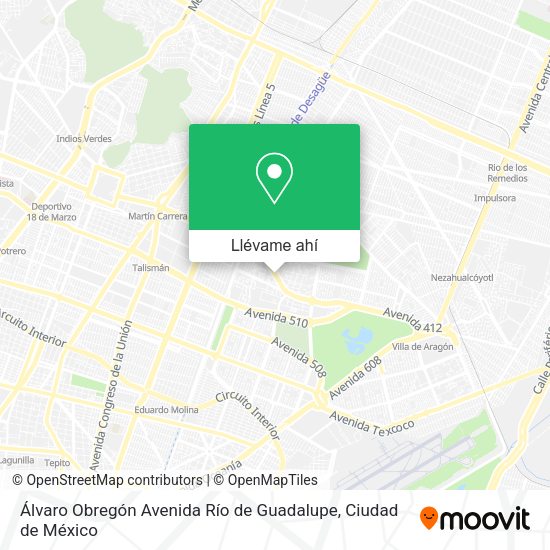 ¿Cómo llegar a Álvaro Obregón Avenida Río de Guadalupe en Gustavo A. Madero en Autobús o Metro? ¿Cómo llegar a Álvaro Obregón Avenida Río de Guadalupe en Gustavo A. Madero en Autobús o Metro?