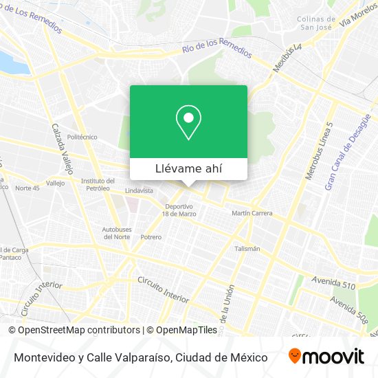 Mapa de Montevideo y Calle Valparaíso
