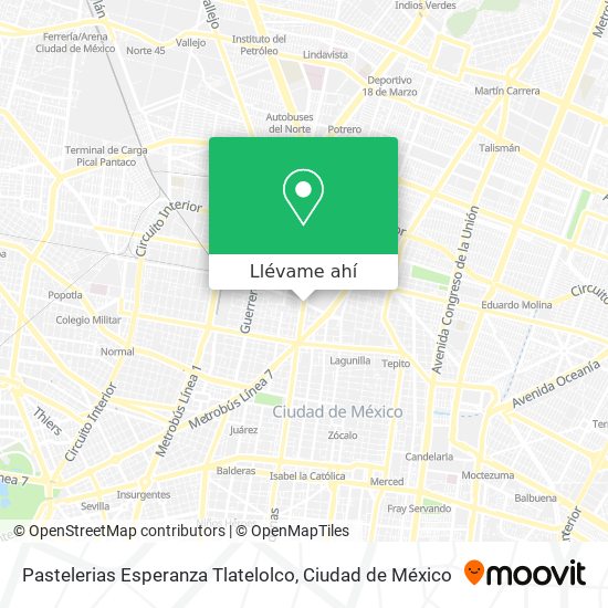 Mapa de Pastelerias Esperanza Tlatelolco