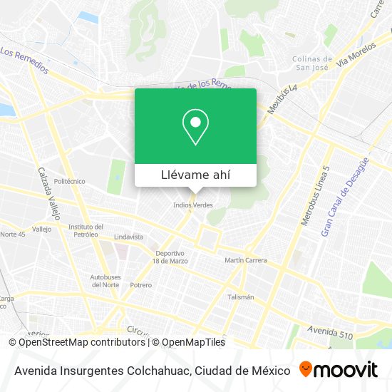Mapa de Avenida Insurgentes Colchahuac