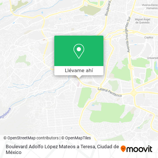 Mapa de Boulevard Adolfo López Mateos a Teresa