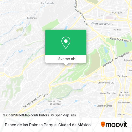 Mapa de Paseo de las Palmas Parque