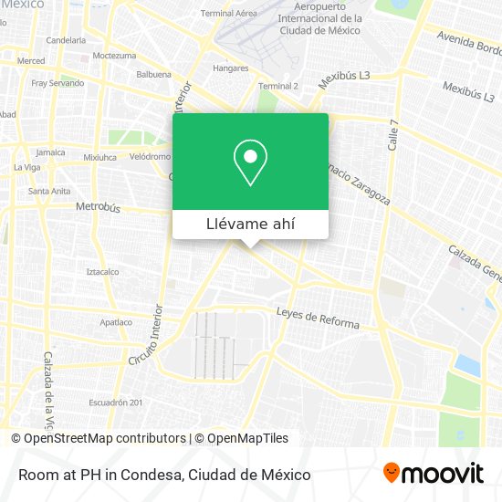 Mapa de Room at PH in Condesa