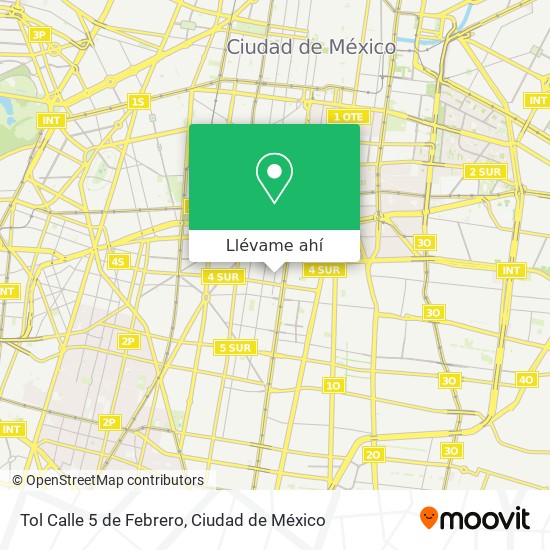 Mapa de Tol Calle 5 de Febrero