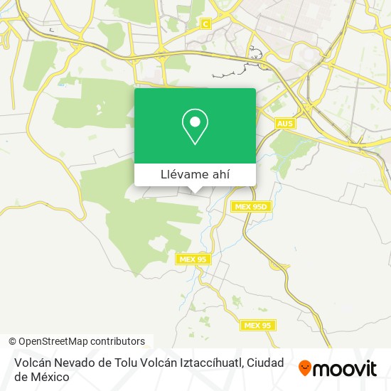 Mapa de Volcán Nevado de Tolu Volcán Iztaccíhuatl