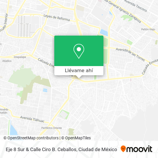 Mapa de Eje 8 Sur & Calle Ciro B. Ceballos