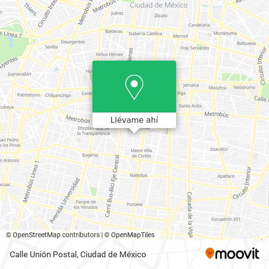 Mapa de Calle Unión Postal