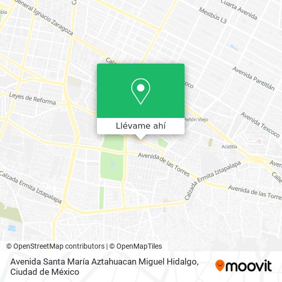 Mapa de Avenida Santa María Aztahuacan Miguel Hidalgo