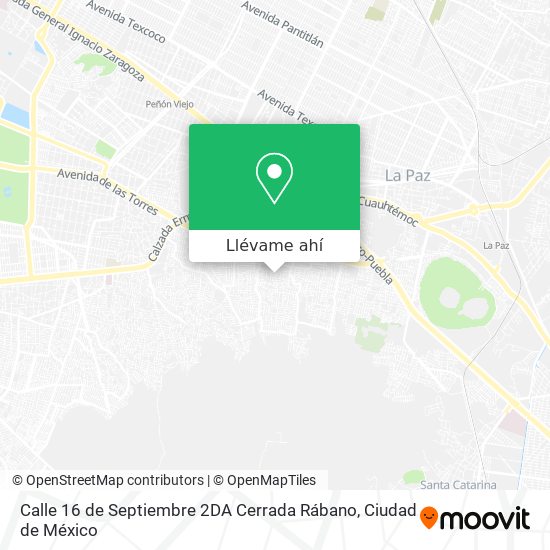 Mapa de Calle 16 de Septiembre 2DA Cerrada Rábano