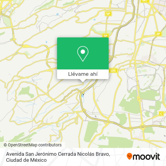 Mapa de Avenida San Jerónimo Cerrada Nicolás Bravo