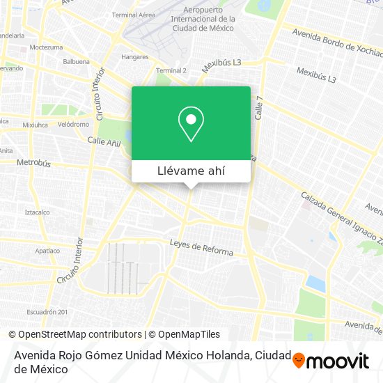 Mapa de Avenida Rojo Gómez Unidad México Holanda