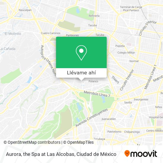 Mapa de Aurora, the Spa at Las Alcobas