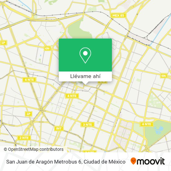 Mapa de San Juan de Aragón Metrobus 6