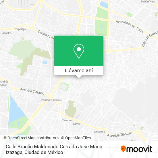 Mapa de Calle Braulio Maldonado Cerrada José María Izazaga