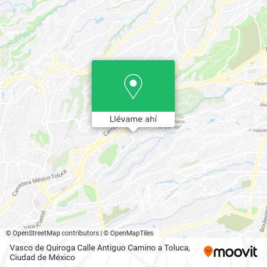 Mapa de Vasco de Quiroga Calle Antiguo Camino a Toluca