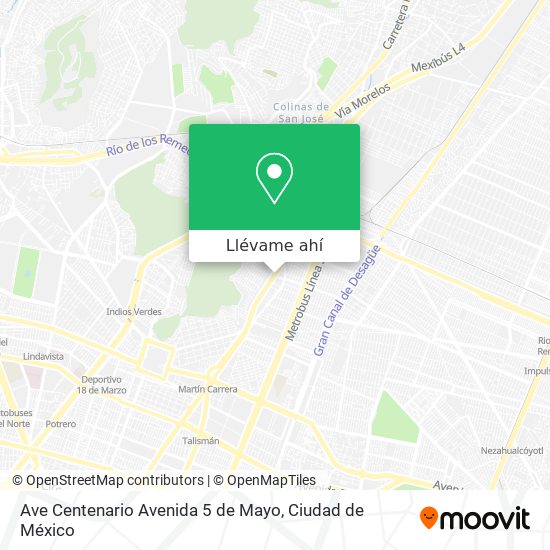 Mapa de Ave Centenario Avenida 5 de Mayo