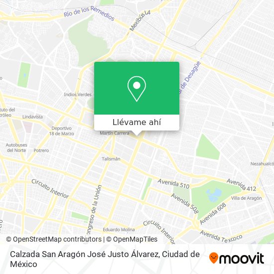 Mapa de Calzada San Aragón José Justo Álvarez