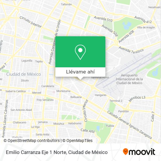 Mapa de Emilio Carranza Eje 1 Norte