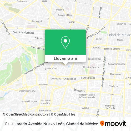 Mapa de Calle Laredo Avenida Nuevo León