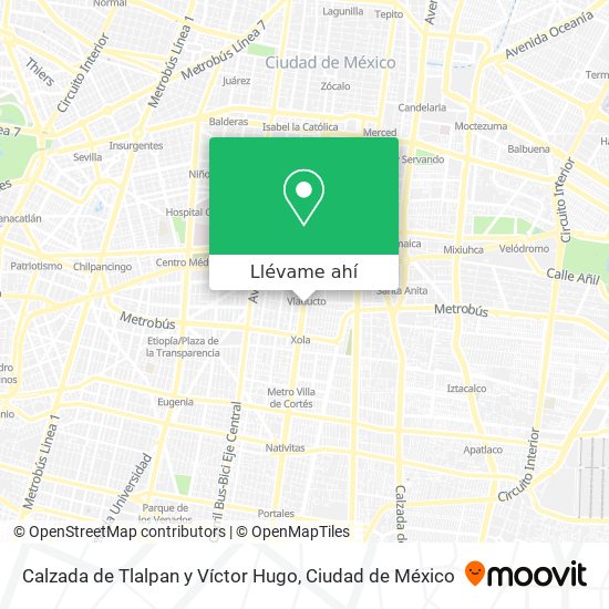 Mapa de Calzada de Tlalpan y Víctor Hugo