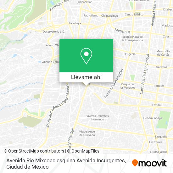 Mapa de Avenida Río Mixcoac esquina Avenida Insurgentes