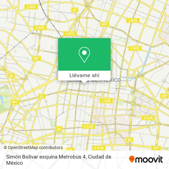 Mapa de Simón Bolívar esquina Metrobus 4