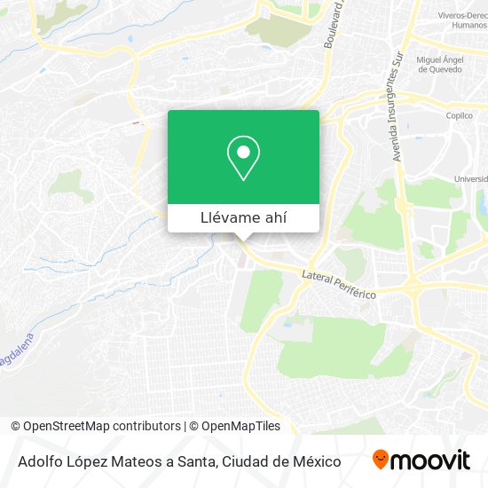 Mapa de Adolfo López Mateos a Santa