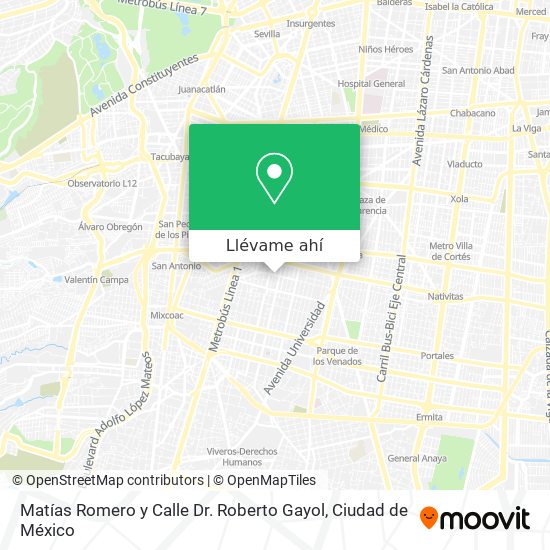 Mapa de Matías Romero y Calle Dr. Roberto Gayol