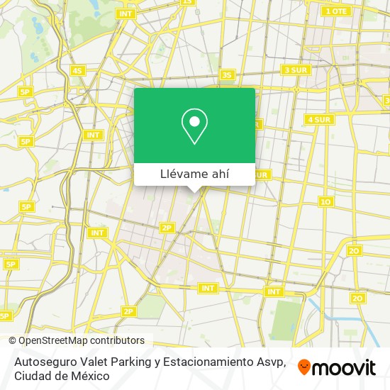 Mapa de Autoseguro Valet Parking y Estacionamiento Asvp