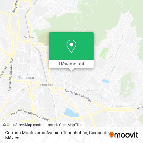 Mapa de Cerrada Moctezuma Avenida Tenochtitlán